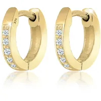 Elli DIAMONDS Creolen Basic Diamant (0.05 ct.) 375 Gelbgold Ohrringe Damen