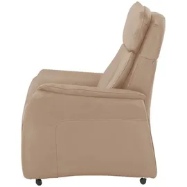 Hukla Relaxsessel Pascal Leder 77 x 115 x 90 cm Beige elektrisch, drehbar