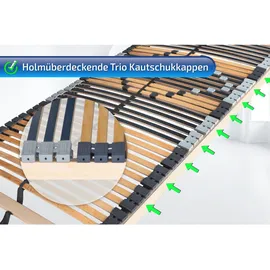 Matratzen Perfekt Lattenrost 42 Leisten mit Kopf- und Fußteil verstellbar 90 x 190 cm