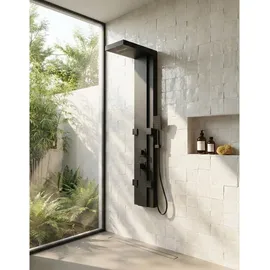 Badplaats Duschpaneel, Arden mit Mischbatterie Schwarz – Aluminium-du