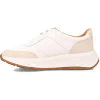FitFlop F-Mode Leather/Suede Flatform Sneakers Platform, Urban White, 37