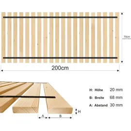 sunnypillow Rollrost Extra stark Fußteil verstellbar 70 x 200 cm