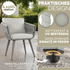 tillvex Gartenstuhl 55 x 60 x 90 cm beige 2 St.