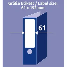 Avery Zweckform Ordneretiketten L4761-10 Weiß 61 x 192 mm 10 Blatt