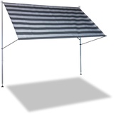 Angerer Klemmmarkise Premium Streifen 350 x 170 cm dunkelgrau/weiß