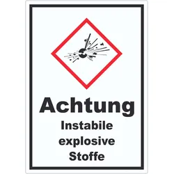 Aufkleber Instabile explosive Stoffe Explosion A9 (37x52mm)