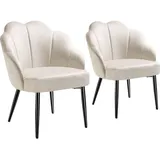 Tectake Cocktailsessel, gepolstert, mit Samtbezug, runde, pulverbeschichtete Stahlbeine, 66 x 62 x 80,5 cm,