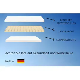 marpur Matratzentopper TOP5 Latexauflage 140 x 200 cm schwarz