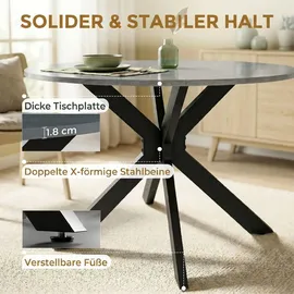 Homcom Esszimmertisch 110 x 76 cm grau