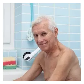 Relaxdays Haltegriff mit Saugnapf schwarz-weiß für Dusche & Badewanne, 70 kg, Senioren & behinderte Menschen