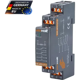 elovolt EIR-4PX-U12 - Schaltrelais 4 Schliesser 12V AC/DC 8A Installationsrelais