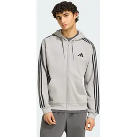 adidas Essentials 3-Streifen Kapuzenjacke Herren Grau/Weiß XL