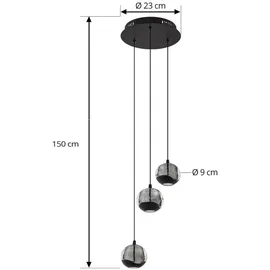 LUCANDE Hayley 3-flg. 20 cm transparent Glas