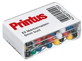 50 Printus Pinnnadeln farbsortiert