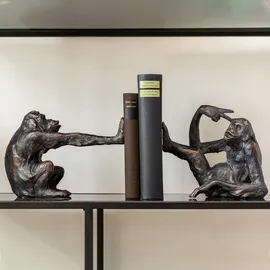 Kare Buchstütze Monkey 2er Set Schwarz