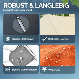 DETEX Balkonfächer 140 x 140 cm grau Polyester 2 St.