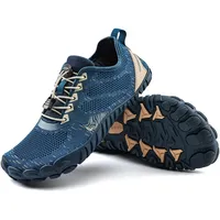 WateLves Barfuss Schuhe Damen Fitnessschuhe Knit Barfußschuhe Herren Minimalistische Breiter Zehenbox(Blau,42EU) - 42 EU