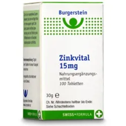 Burgerstein Zink Vital Tabletten 15mg 100 Stück