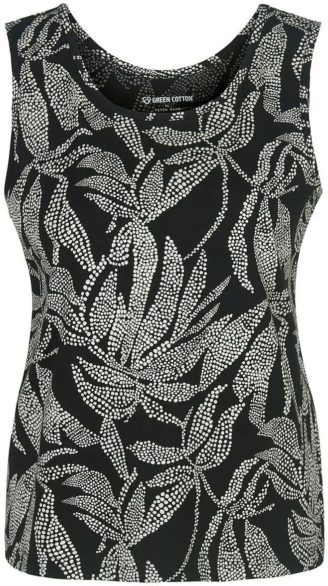 Rundhals-Shirt Wilma Green Cotton schwarz, 50