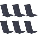 Beautissu Loft HL Hochlehner 120x50x6cm Dunkelblau 6tlg