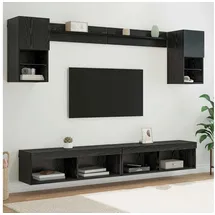 vidaXL TV Wand Einheiten mit LED mit LED 6 pcs Schwarz Eichen-Optik