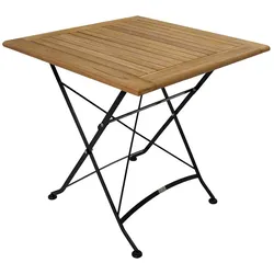 Balkon Klapptisch aus Teak Massivholz Stahl