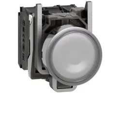 1St. Schneider Electric XB4BW31B5 Leuchtdrucktaster, weiß, flach, 1S+1Ö, tastend...