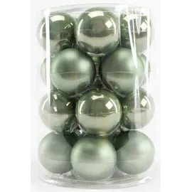 Trendline Weihnachtskugeln aus Glas Ø60mm 20stk salbeigrün Christbaumkugeln Xmas