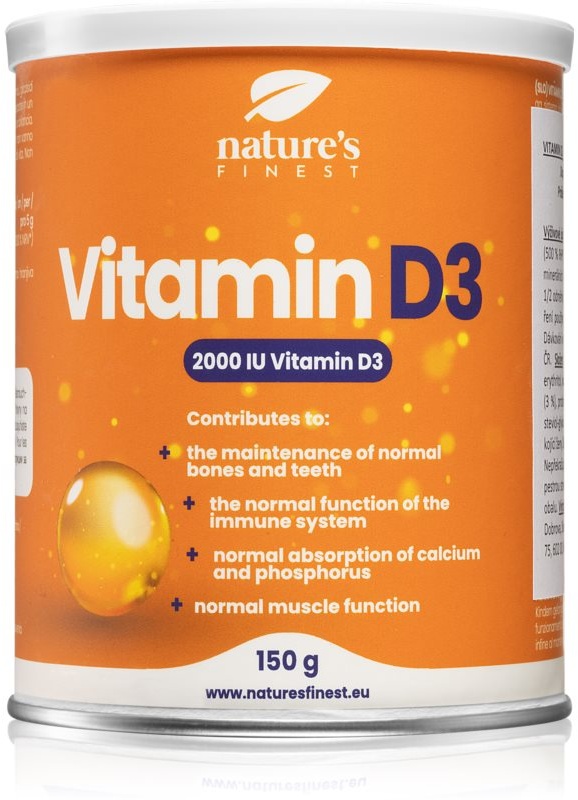 Natures Finest Vitamin D3 Förderung einer normalen Knochen- und Zahngesundheit Geschmack Lemon 150 g