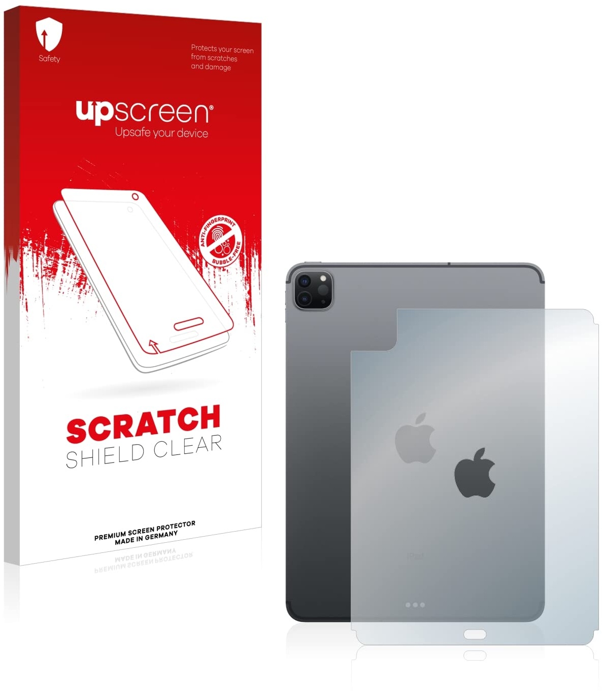 upscreen Schutzfolie für Apple iPad Pro 11" 2022 (Rückseite, 4. Gen.) – Kristall-klar, Kratzschutz, Anti-Fingerprint