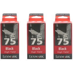 3x Original Lexmark Tinten Patrone 75 für Z51 Z52 Z42 Z53 Z43 X73 X70 Z45 X125