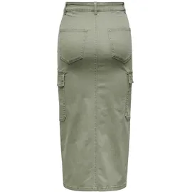 Only Lola Cargo Long Slit Skirt in Olive, Größe S