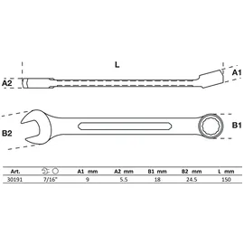 BGS Maul-Ringschlüssel SW 7/16"