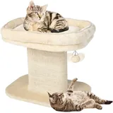Goplus 50cm Kratzbaum für Hauskatzen, Katzenbaum mit Sitzplattform, Sisal-Kratzplatte und klimperndem Fellknäuel, Moderne Katzenmöbel, lustiges ...