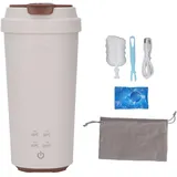 Tragbarer Elektrischer Wasserkocher, Kleiner Reise-Wasserkocher, Edelstahl, 500 Ml, 300 W, Wiederaufladbar, 5000 MAh, Schnellkochender Reise-Mini-Warmwasserboiler für Tee,