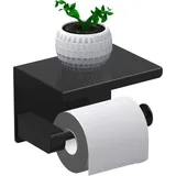Toilettenpapierhalter, Rollenpapierhalter ohne Bohren, Toilettenpapierspender, Papierspender mit Ablage, sus 304 Edelstahl, selbstklebend und an der