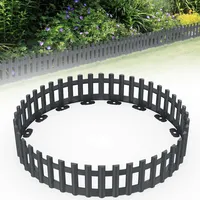 Yznahre Gartenzaun Zaun Zierzaun Kunststoff 2,58m Rasenkante, Lattenzaun, Garten Steckzaun zur Beetumrandung (Anthrazit)