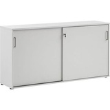 MÖBELPARTNER Schiebetürenschrank Serie 1500, Holz, abschließbar, 160,2 x 84 x 41cm, lichtgrau