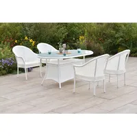 Merxxhandels Bamberg Set 5tlg.m 4 Stapelsessel, weiß, 1 Tisch
