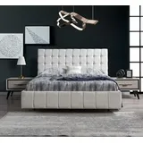 Xlmoebel Schlafzimmer-Set Weißes Doppelbett mit Designer-Nachttischen und Kommode, (4-tlg., 4tlg.Schlafzimmer Set (Bett+2x Nachttische+Kommode), Hergestellt in Europa weiß