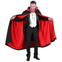 thetru Kostüm Dracula Cape schwarz-rot, Extra langer Vampirumhang für den Herrn Grafen rot