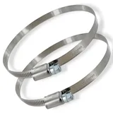 DL-pro Schlauchschellen 90-110mmØ W2 Chromstahl 2 Stück Rostfrei 9mm Bandbreite für Trockner- und Dunstabzugshauben Abluftschlauch