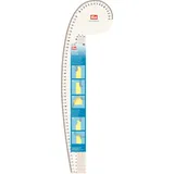 Prym 611501 Kurvenlineal für Armloch, Armkugel, Schulter und Hals, transparent, 2,5 x 40 cm-Skala