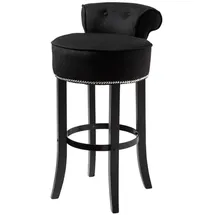 Casa Padrino Barstuhl Schwarz 46 x 50 x H. 91 cm - Luxus Barhocker