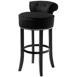 Casa Padrino Barstuhl Schwarz 46 x 50 x H. 91 cm - Luxus Barhocker