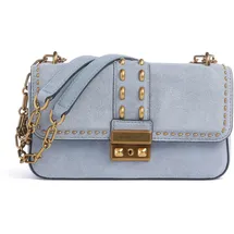Michael Kors Tribeca Small Schultertasche Wildleder Blue