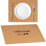 Kork Tischunterlage mit Gravur | Platzset mit Wunschname | Platzdeckchen mit Name | Personalisierbares Tischset | Abwaschbar | Wiederverwendbar (1)