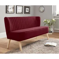 2-Sitzer INOSIGN "Campi" Sofas Gr. B/H/T: 140cm x 81cm x 67cm, Microfaser, rot (bordeaux) bequemes Küchensofa, frei im Raum stellbar