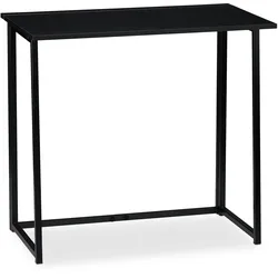 Relaxdays Schreibtisch klappbar, platzsparender Bürotisch zum Klappen, Home Office, Jugendzimmer, 74,5x80x45cm, schwarz