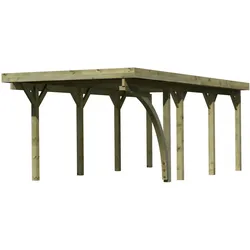 Karibu Carport Einzelcarport Classic Einzel 2 Stahldach, 1 Rundbogen (Holzcarport)